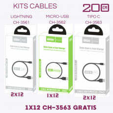 KITS CABLES 200CM 5 PACK + 1 GRATIS