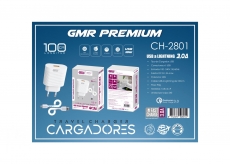 CARGADOR USB CON CABLE LIGHTNING USB 1M 3.0A