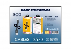 GMR PREMIUM CABLE NYLON USB A TIPO C 3.0A 300CM