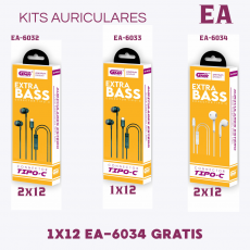 KITS AURICULARES TIPO-C 5 PACK + 1 GRATIS