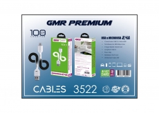 GMR PREMIUM CABLE MICROUSB 2,4A 100CM