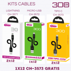 KITS CABLES 300CM 5 PACK + 1 GRATIS