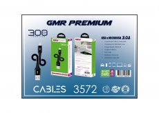 GMR PREMIUM CABLE NYLON USB A MICROUSB 3.0A 300CM