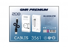 GMR PREMIUM CABLE NYLN LIGHTNING 2,4A 200CM